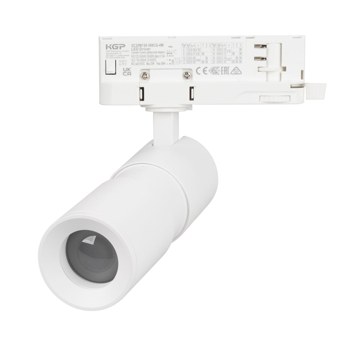 Трековый трехфазный светильник Arlight LGD-ARTEMIS-TRACK-4TR-R55-12W Warm2700 (WH, 8-80 deg, 230V) (IP20 Металл) 062275