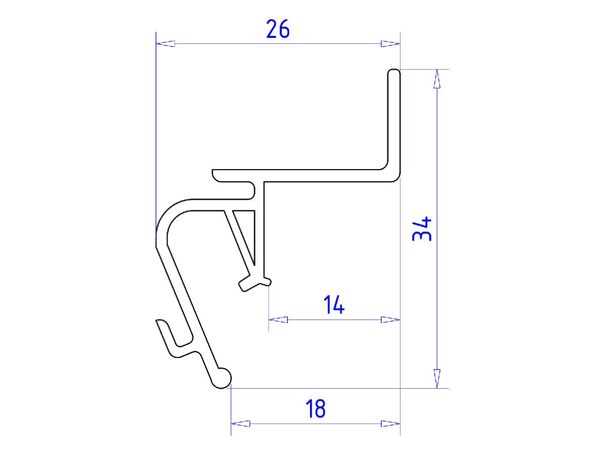 Алюминиевый профиль Ambrella Light Alum Profile GP4100BK