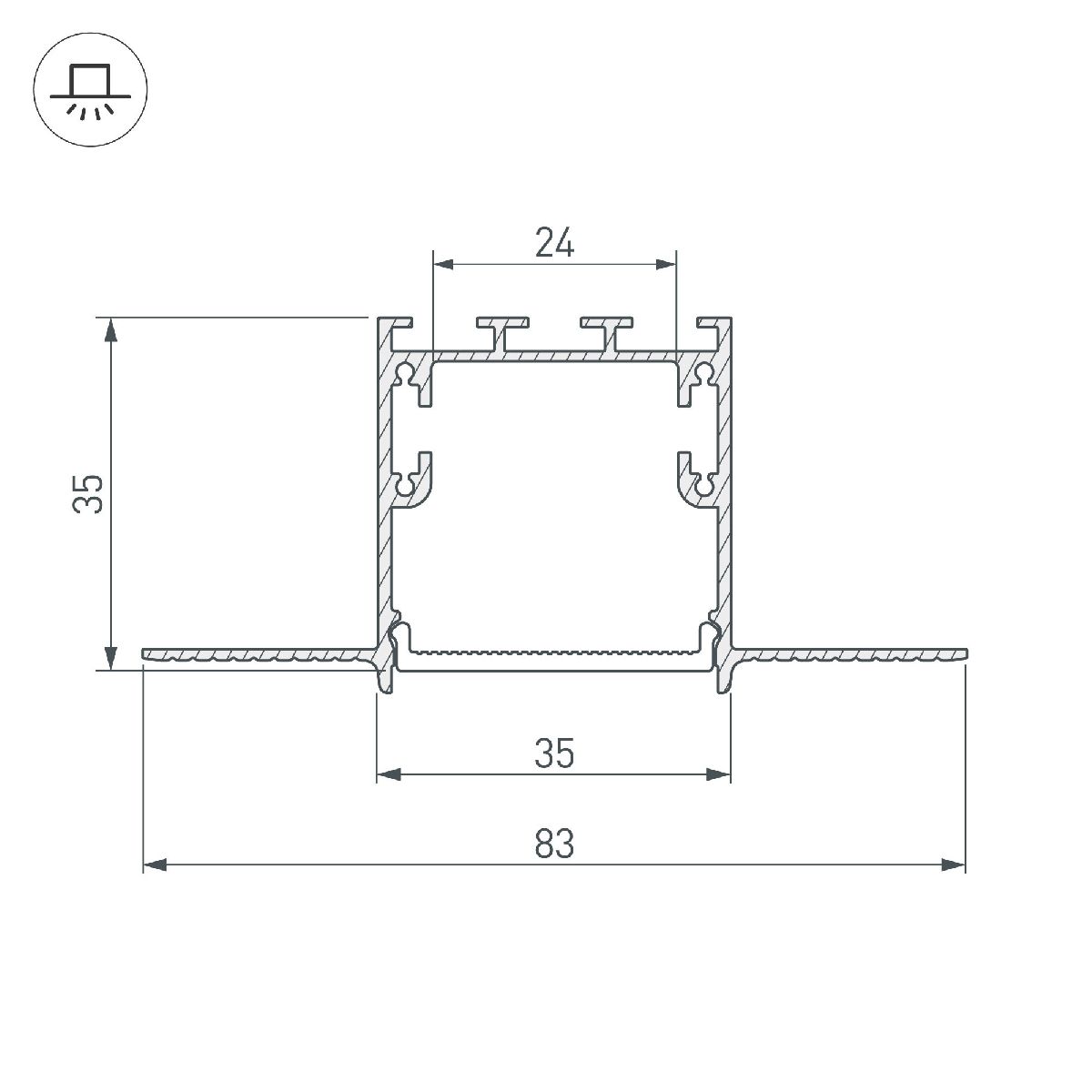 Профиль Arlight SL-LINIA32-FANTOM-3000 ANOD 036225