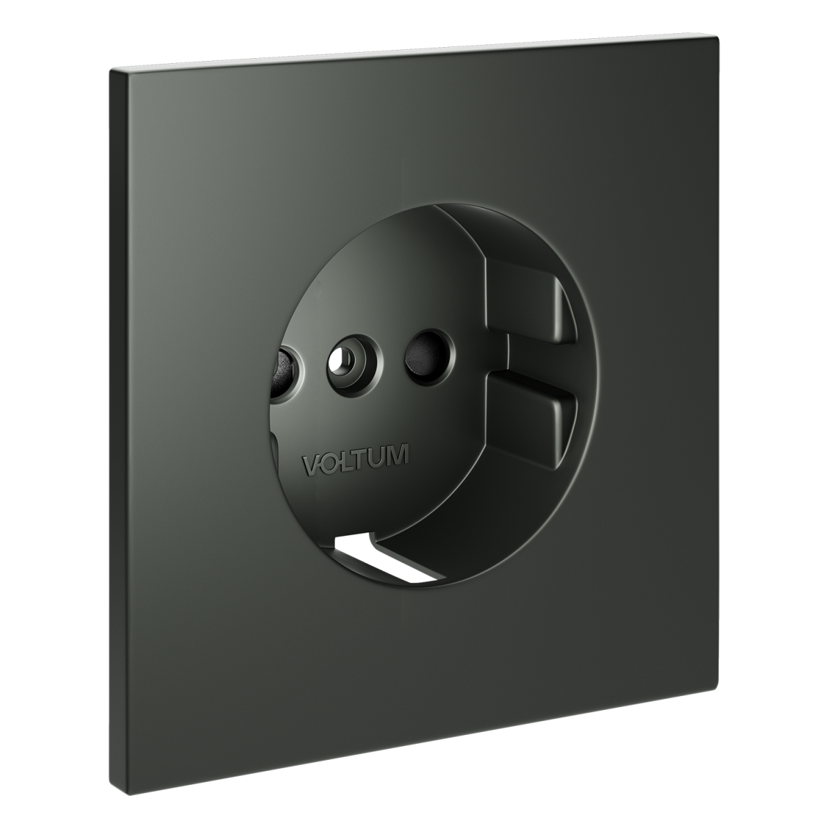 Накладка для розетки с заземлением и защитными шторками Voltum S70 (титан) VLS000706