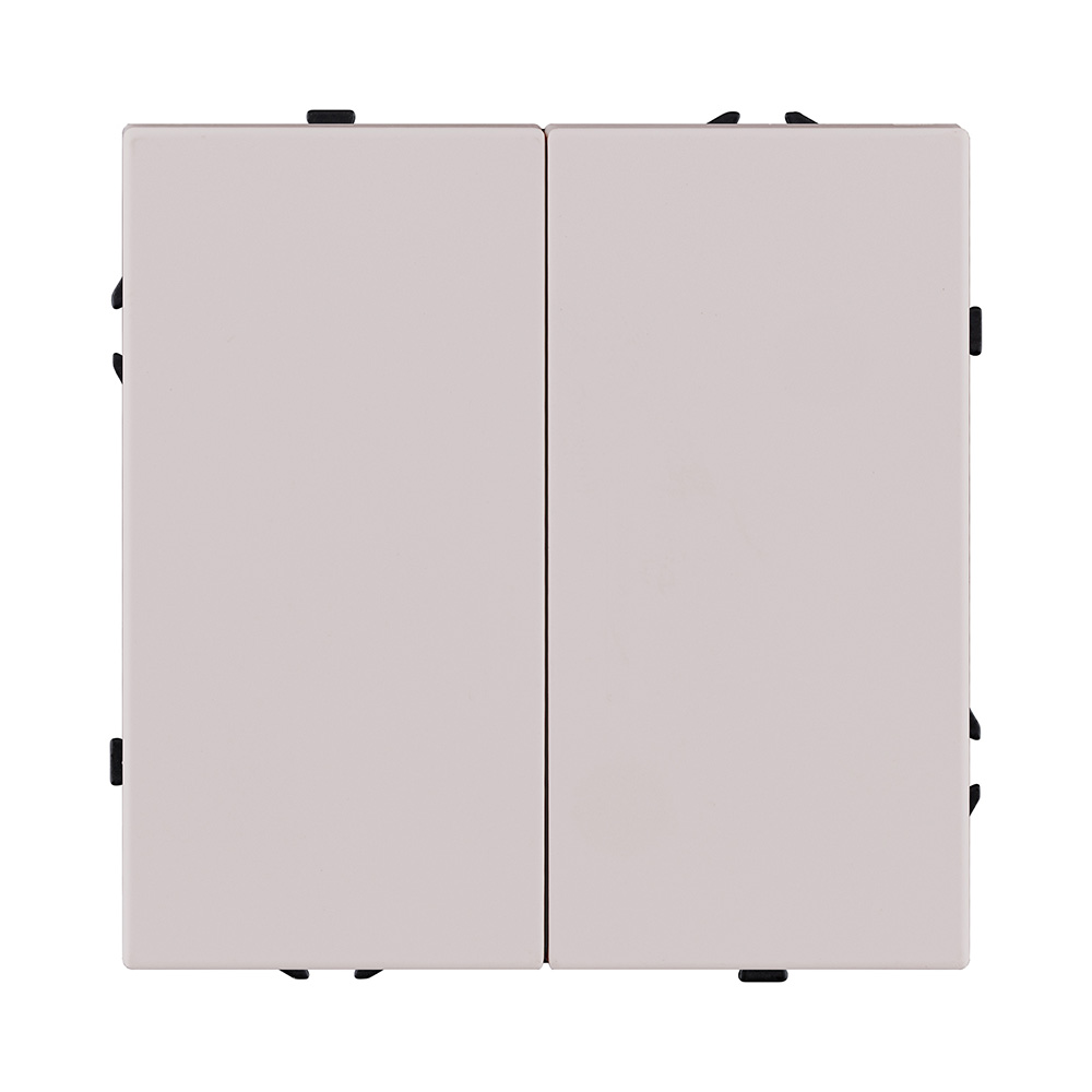 Выключатель 2-клавишный проходной 10А/250В, кашемир матовый Kollinger Eclipse EC-005CM