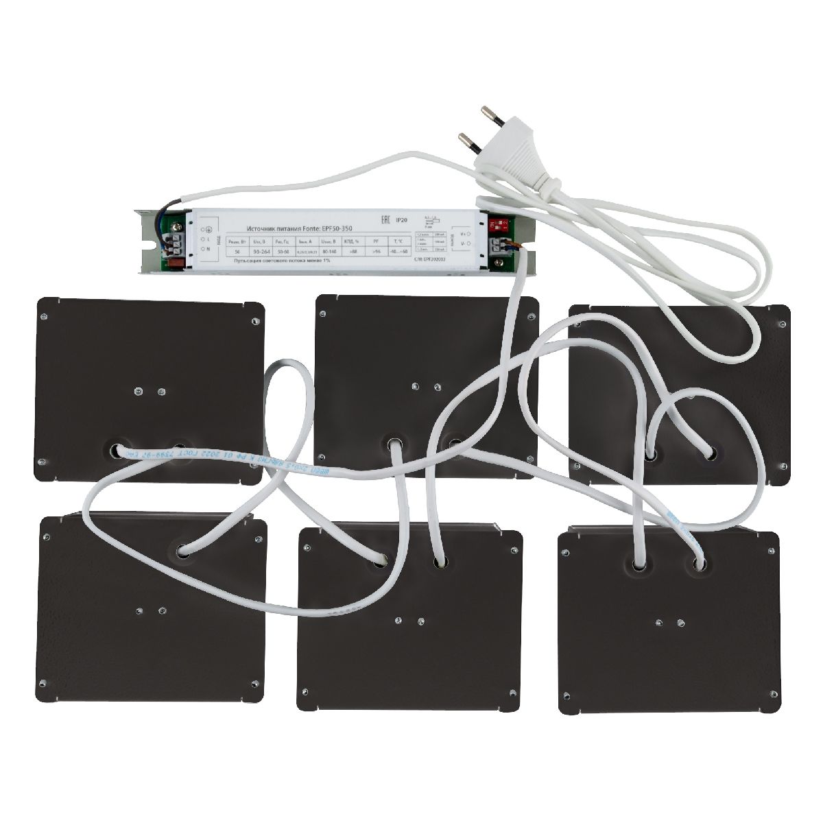 Встраиваемый светильник (комплект из 6 шт) Uniel ULP-1010 42W/4000К IP40 GRILYATO BLACK KIT06 UL-00008958 УЦ