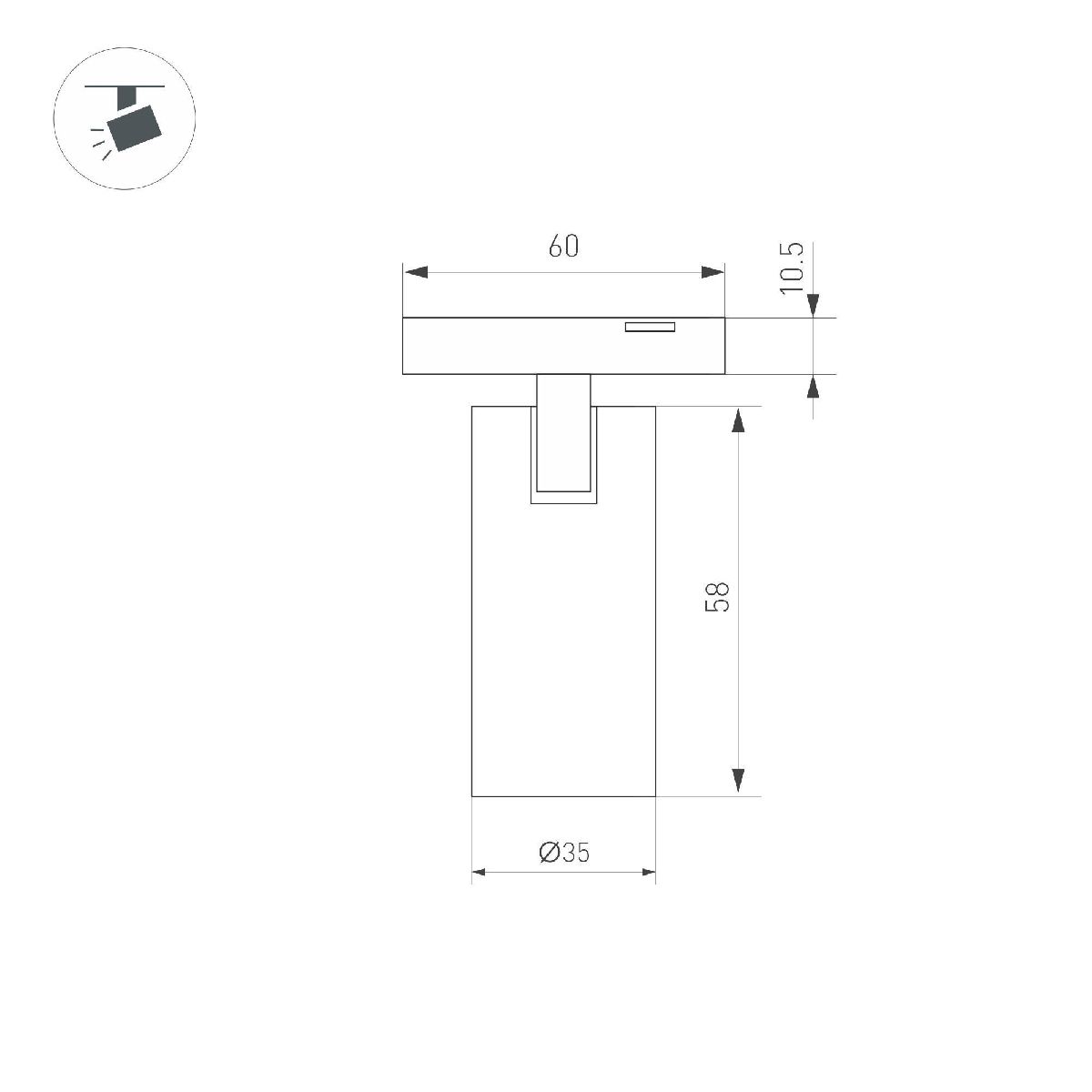 Трековый магнитный светильник Arlight MAG-MICROCOSM-SPOT-R35-5W Day4000 (BK, 36 deg, 24V) 043253