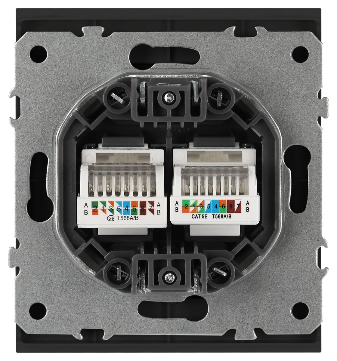 Розетка Эра Arktik 16-3108-05 информационная двойная 2XRJ45 антрацит Б0070488