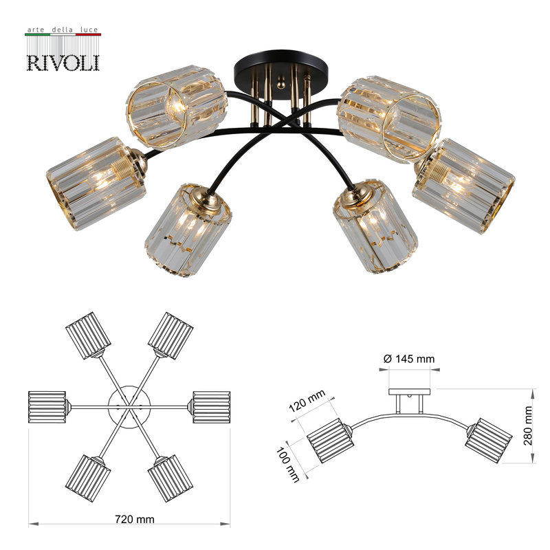 Потолочная люстра Rivoli Emanuelle 9101-306 Б0053402