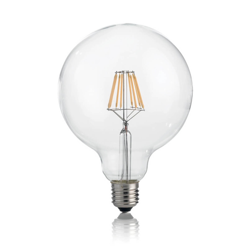 Лампа светодиодная Ideal Lux E27 8W 3000K прозрачная Classic E27 8W Globo D125 Trasp 3000K