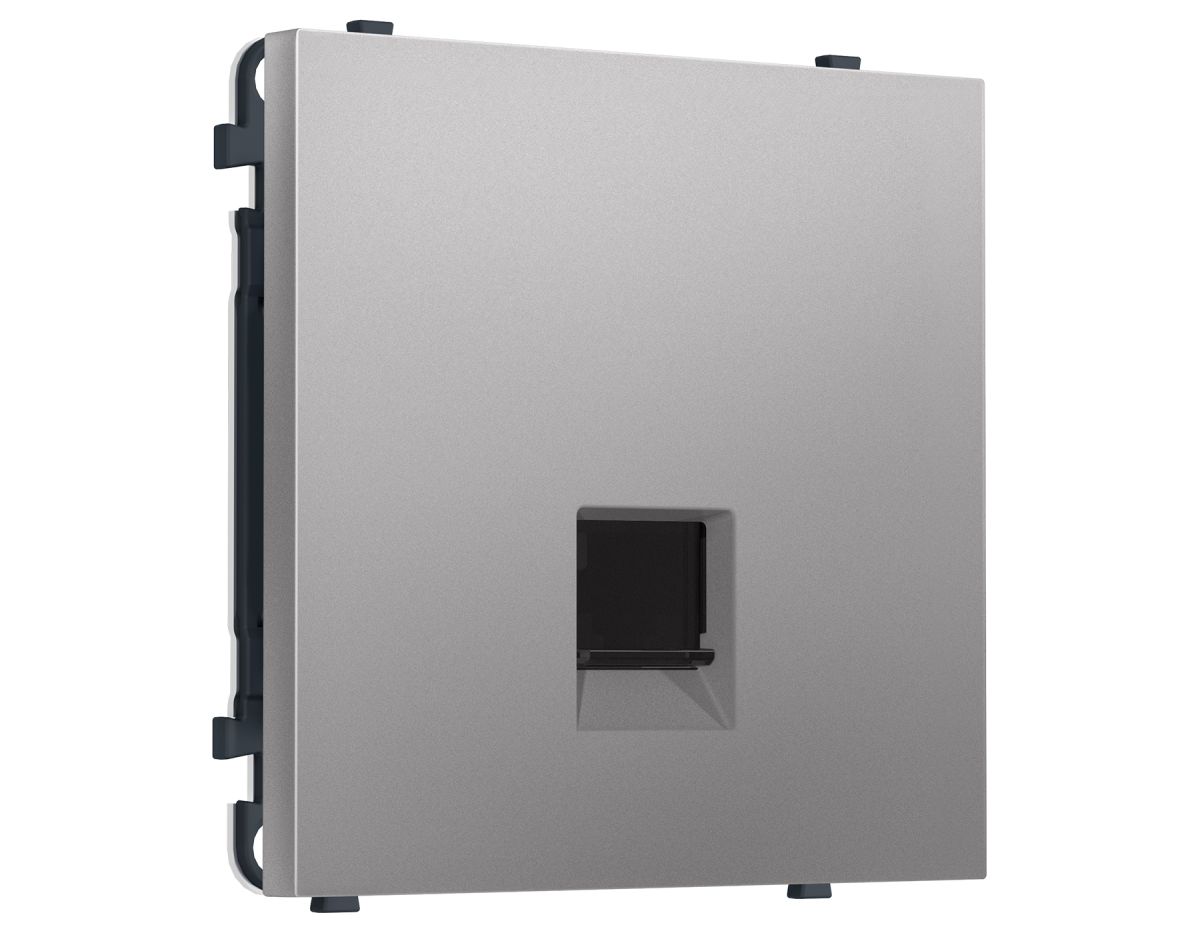 Комплект механизма компьютерной розетки SIGMA Сталь матовый RJ-45 Ambrella Volt MS512010 (SP5120, PR188)
