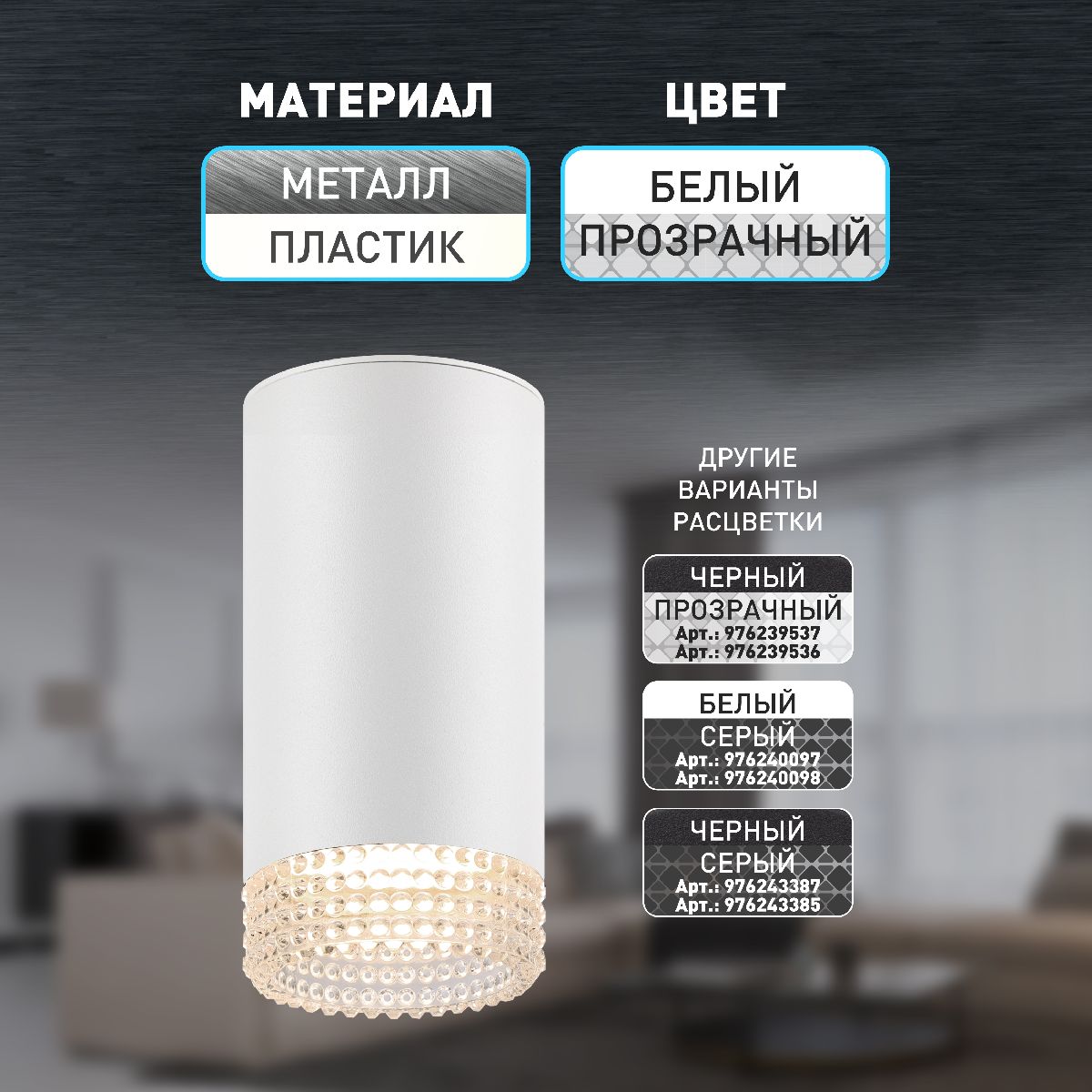 Накладной светильник Эра OL40 WH/CL Б0058477