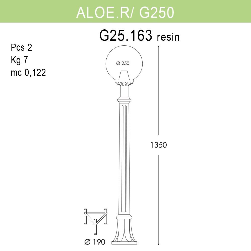Уличный светильник Fumagalli Aloe.R/G250 G25.163.000.BYE27