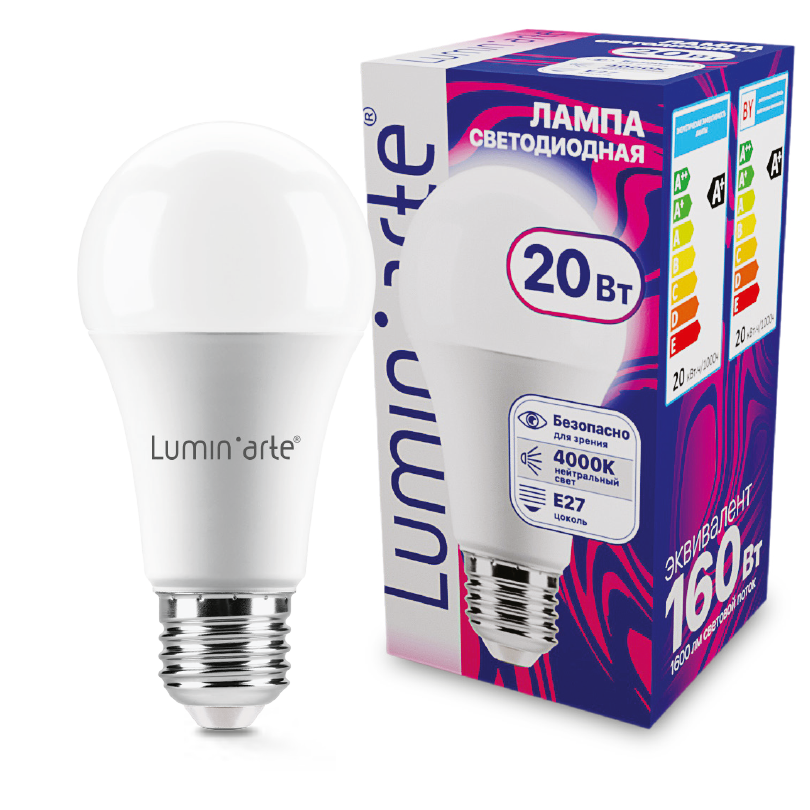 Светодиодная лампа Lumin'arte LSTD-A60-20W4KE27