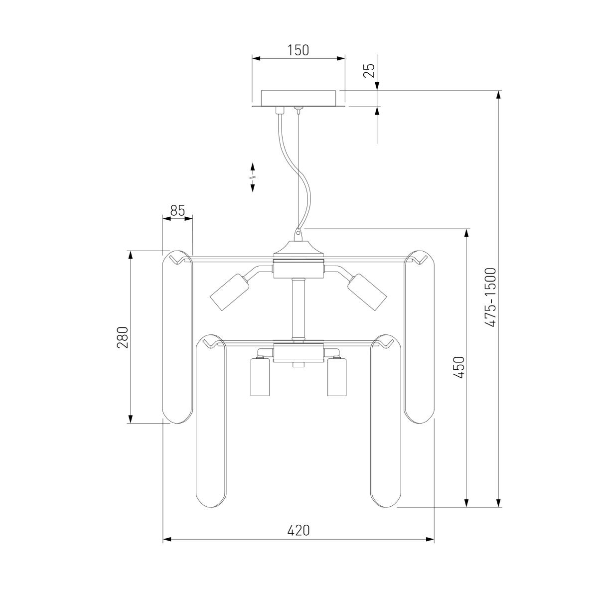 Подвесная люстра Eurosvet Claire 60170/8 золото Smart a069011