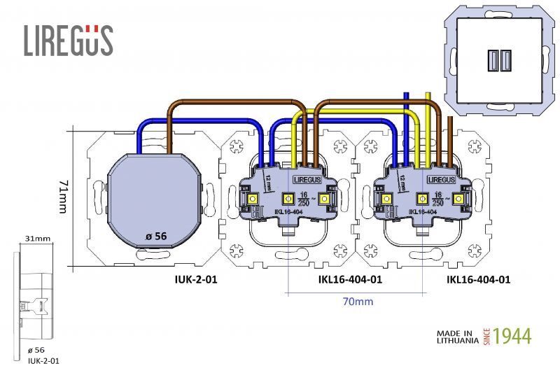 Розетка 2 usb Liregus Retro 29-217