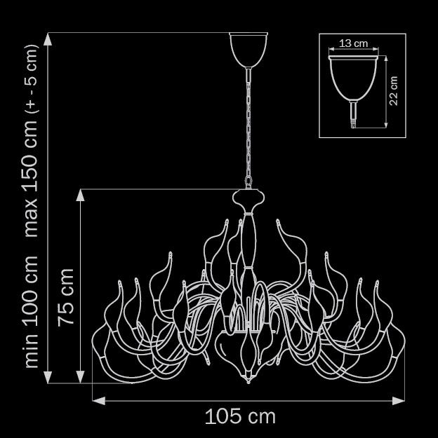 Подвесная люстра второго света Lightstar Cigno Collo Bk 751247