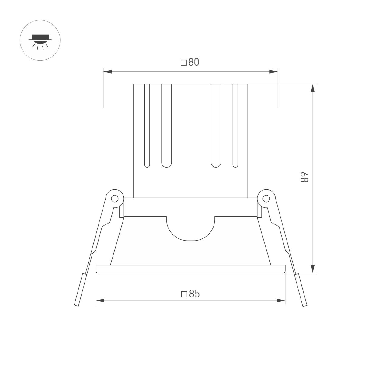 Карданный светильник Arlight MS-FLOW-BUILT-S85x85-6W Day4000 (WH, 15 deg, 230V) (IP20 Металл) 060940
