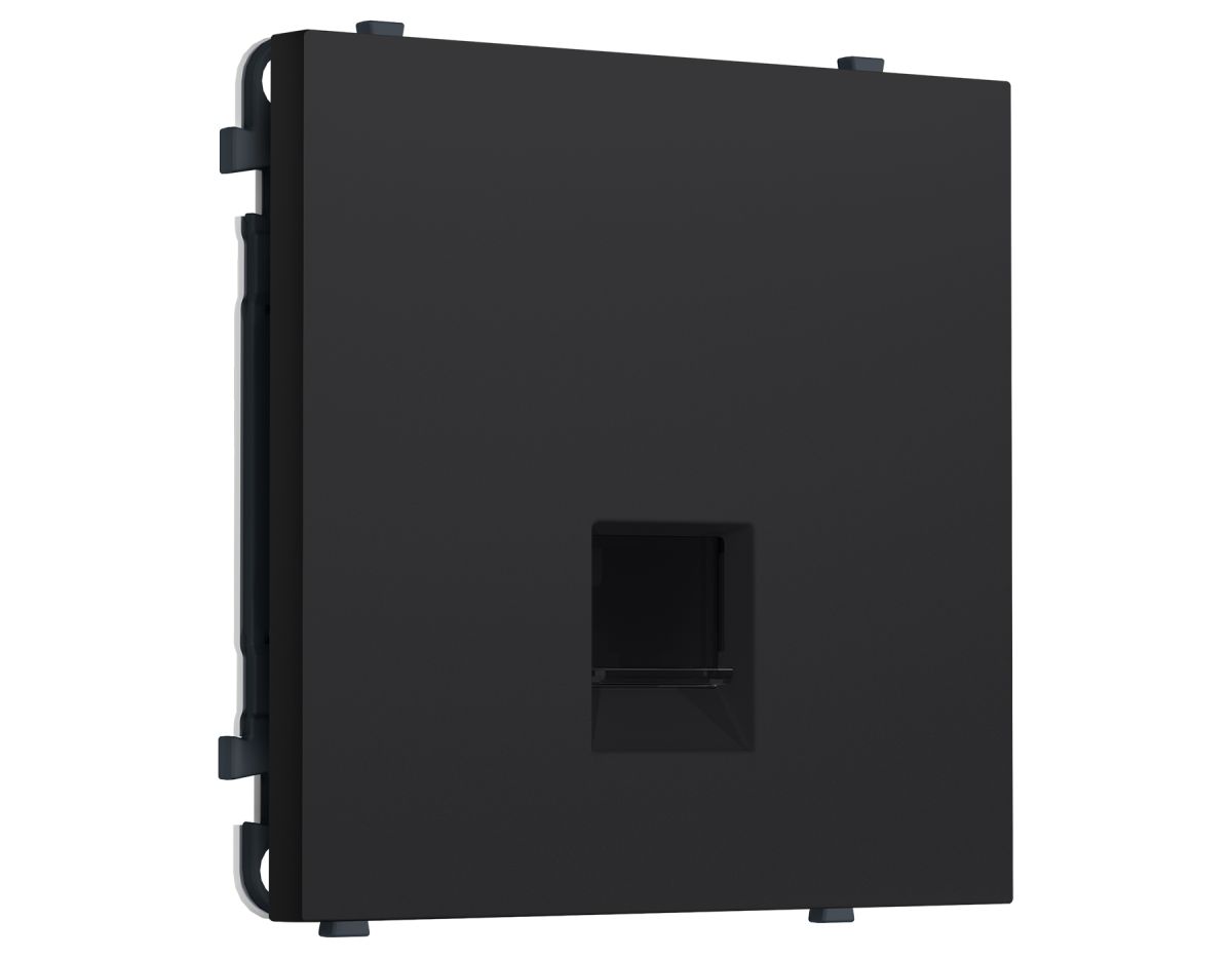 Комплект механизма компьютерной розетки SIGMA Черный Мягкое касание RJ-45 Ambrella Volt MS992010 (SP9920, PR188)