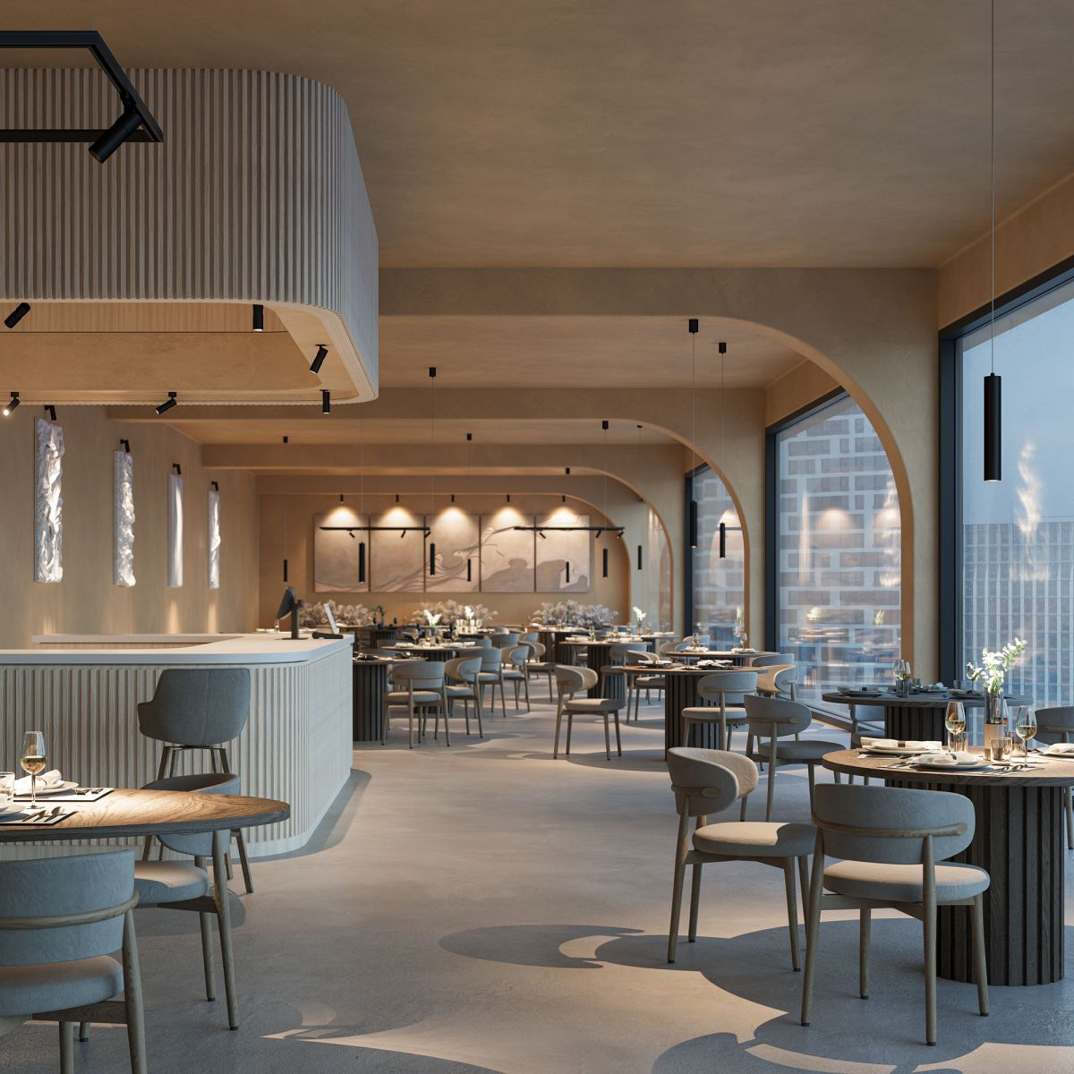 Трековый трехфазный светильник Arlight LGD-ARTEMIS-TRACK-4TR-R55-12W Warm3000 (WH, 8-80 deg, 230V, TRIAC) (IP20 Металл) 058639