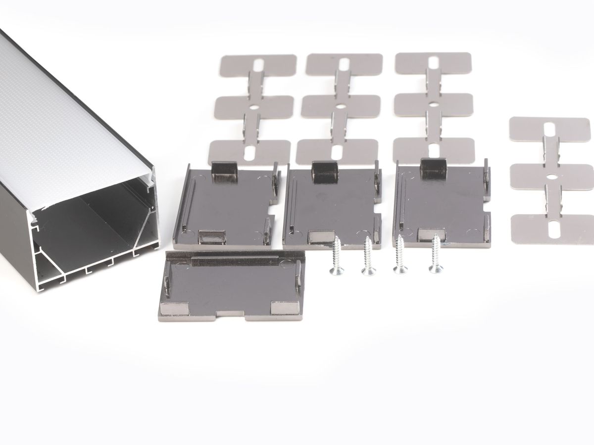 Профиль накладной LEDS POWER СПН5035 алюм. черный с призм.рассеивателем 2м 008523