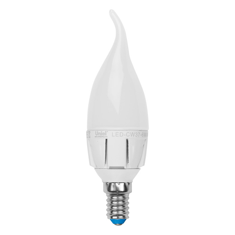Лампа светодиодная (07901) Uniel E14 6W 4500K матовая LED-CW37-6W/NW/E14/FR ALP01WH