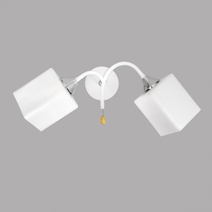 Бра с выключателем на корпусе IMEX MD.6193-2-W-WH+CH
