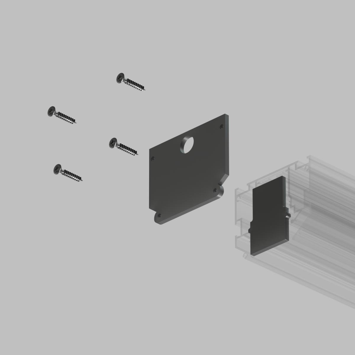 Комплект торцевых заглушек Denkirs TR2025-BK