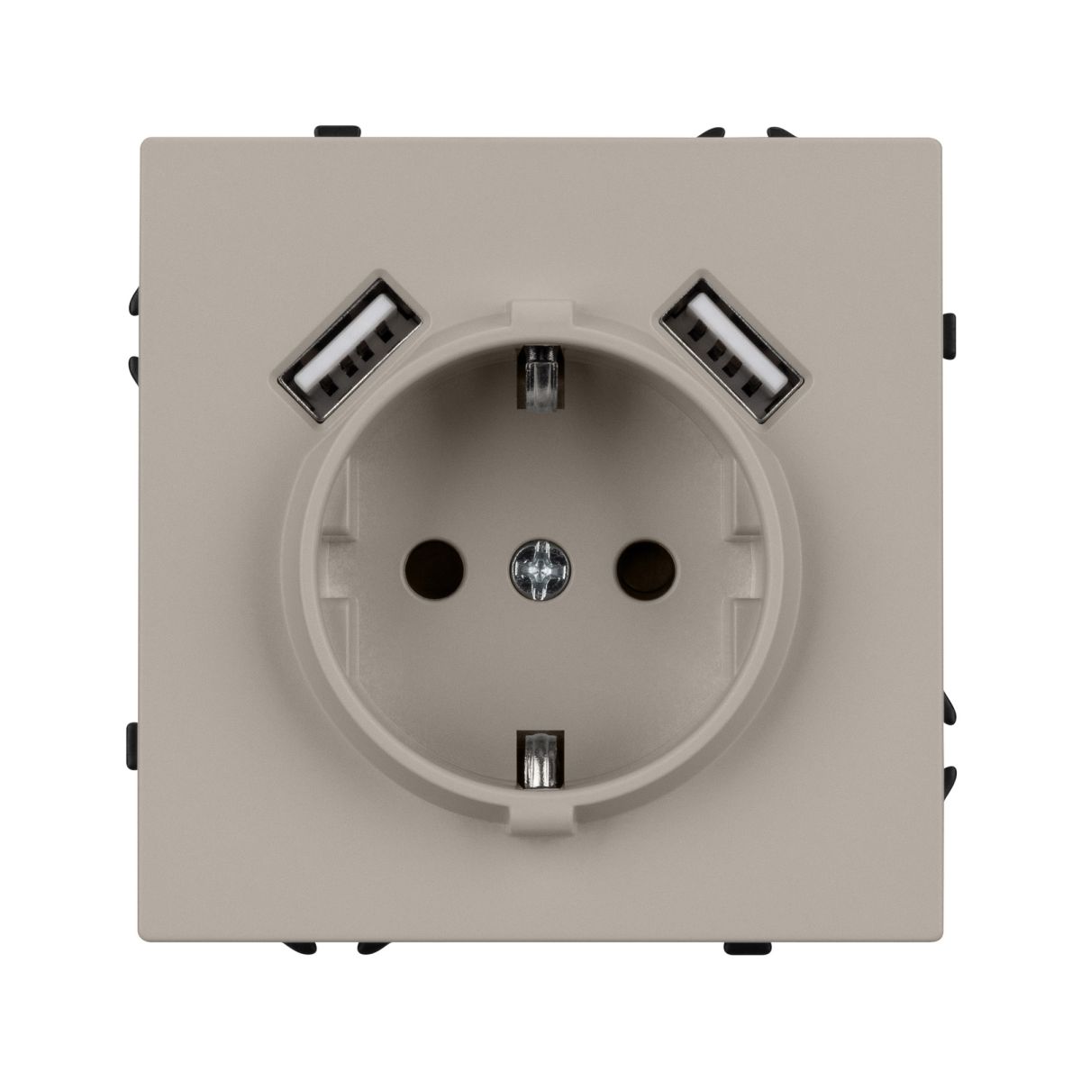 Розетка зк со шторками с USB тип А+А софт-тач кашемир Arlight SCT-MUAA-SFPL-CA (250V, 16A) 059442(1)