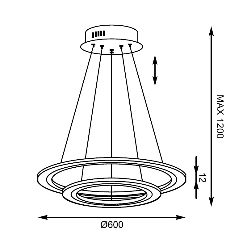 Подвесная люстра Zumaline FLAT CIRCLE L-CD-660-BL