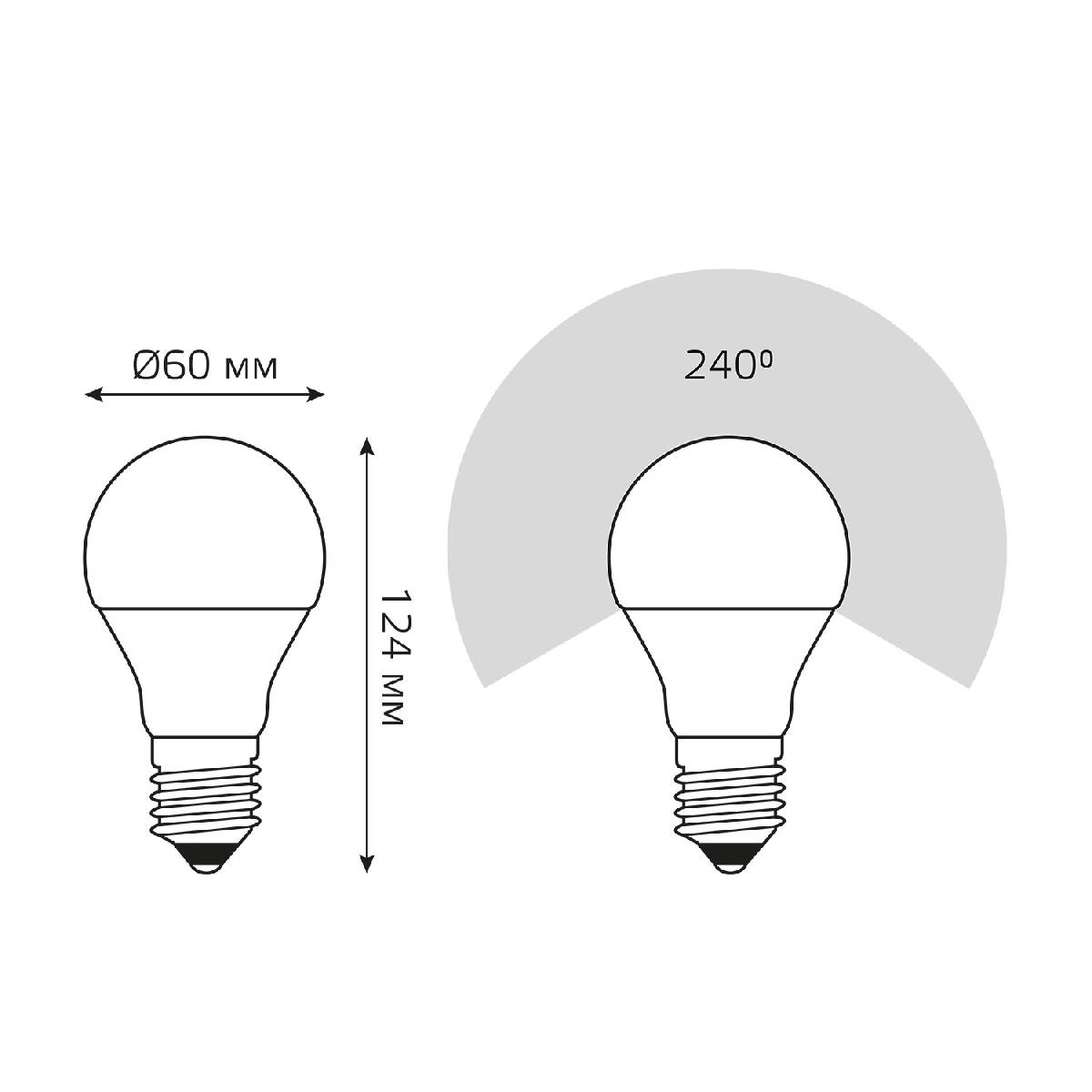 Лампа светодиодная Gauss E27 20W 3000K груша матовая 23219