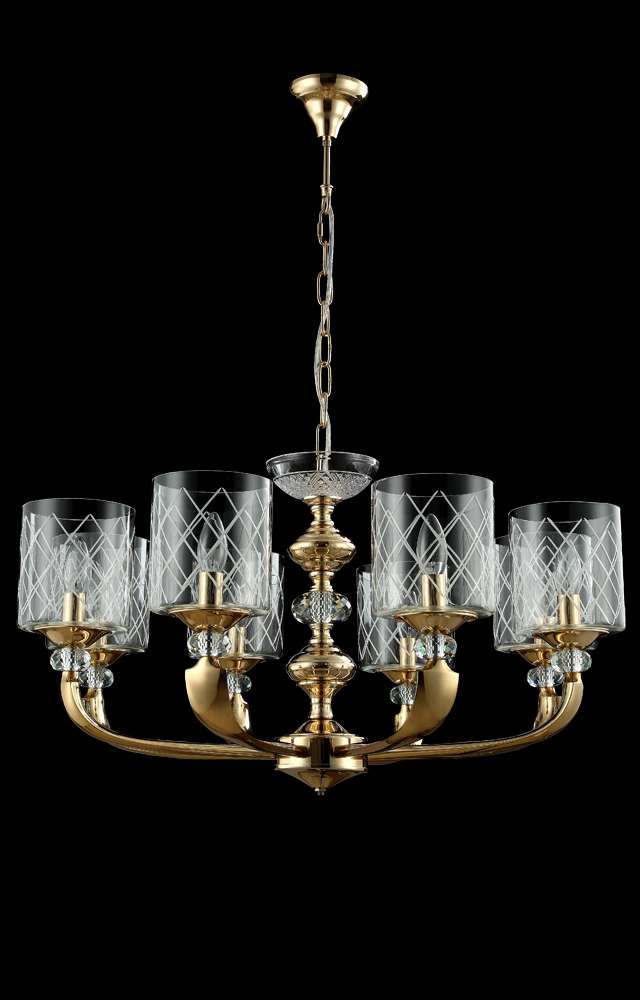 Подвесная люстра Crystal Lux Gracia GRACIA SP8 GOLD