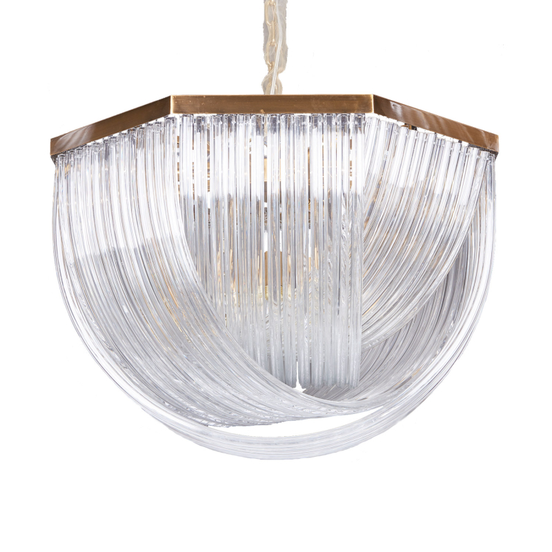 Подвесной светильник Delight Collection Murano Glass A001-800 L12 brass/clear
