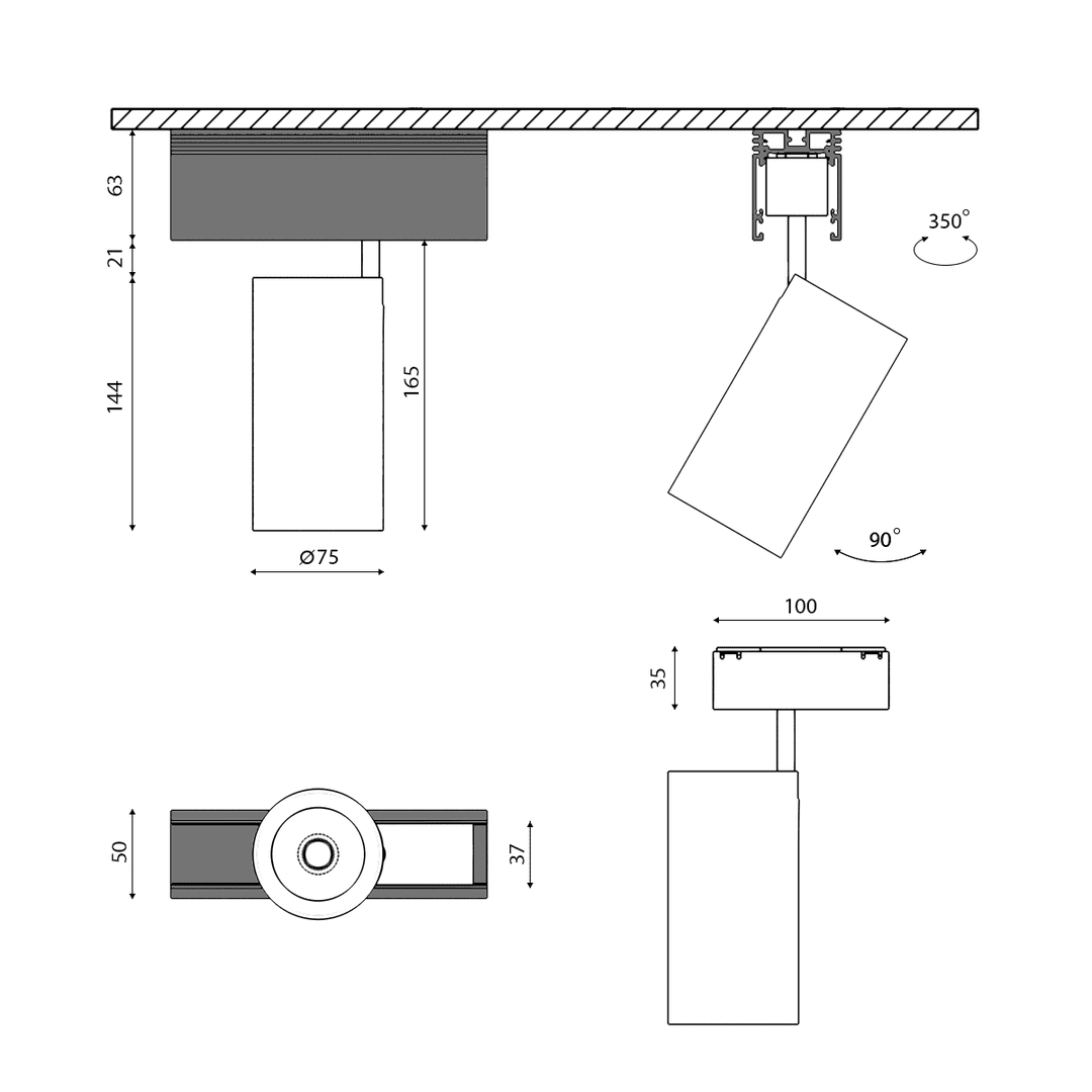 Трековый светильник DesignLed SY-601202-BL-20-36-NW 004835