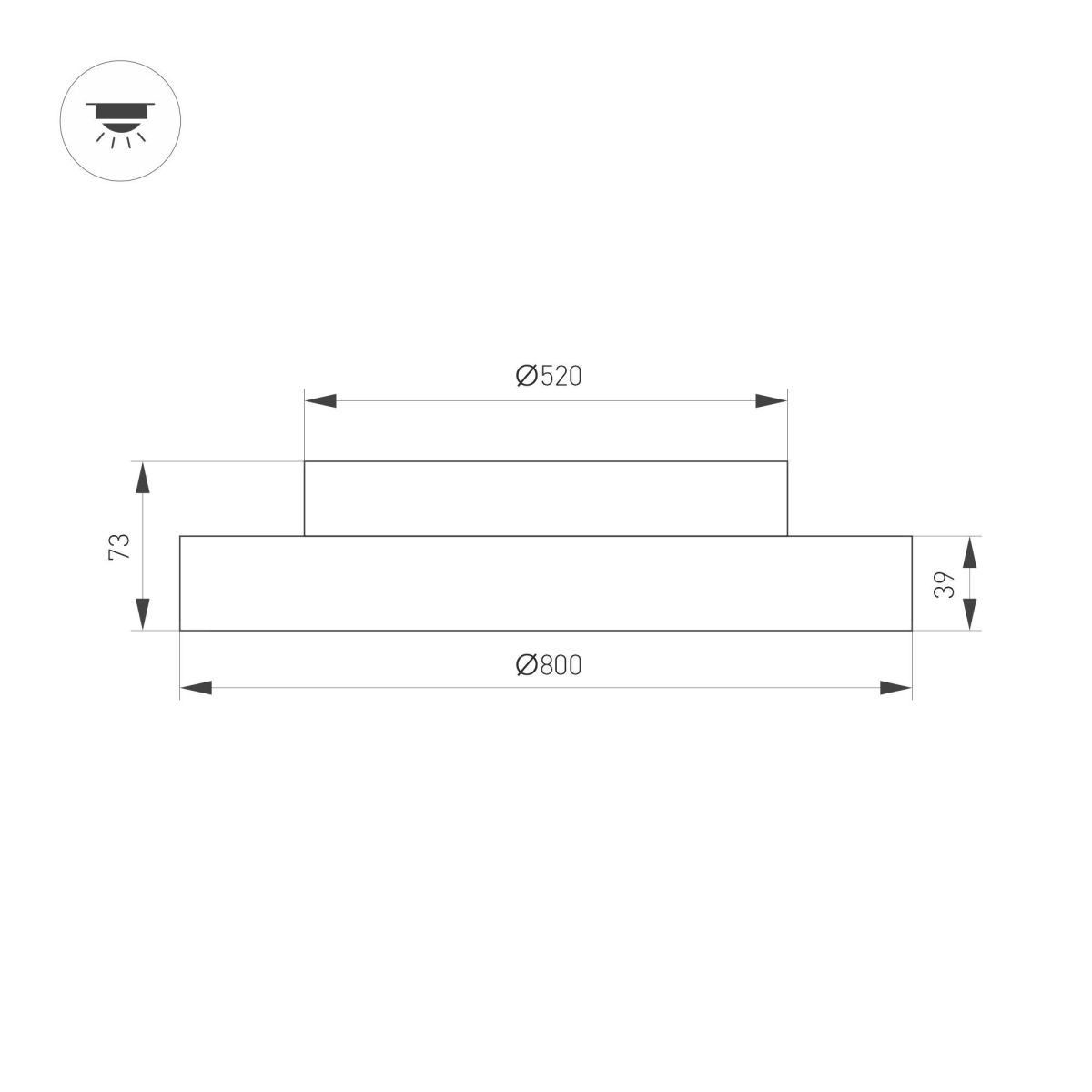 Потолочная люстра Arlight SP-ESTELY-R800-60W Warm2700 (WH, 80 deg, 230V, TRIAC) 055575