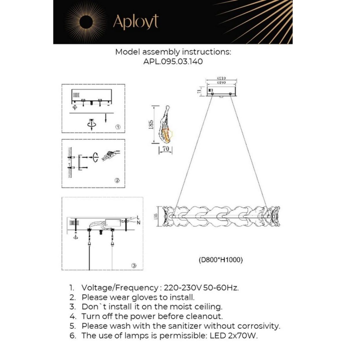 Подвесная люстра Aployt Fifi APL.095.03.140