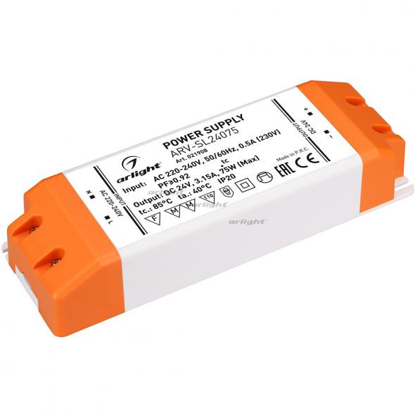 Блок питания Arlight ARV-SL24075 (24V, 3.15A, 75W, PFC) 021908