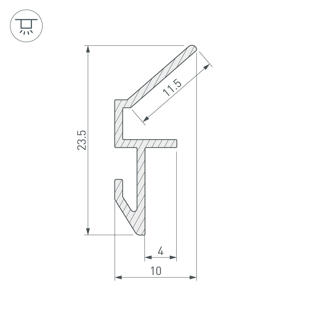Монтажный профиль Arlight ALM-GLASS-6 ANOD 026697