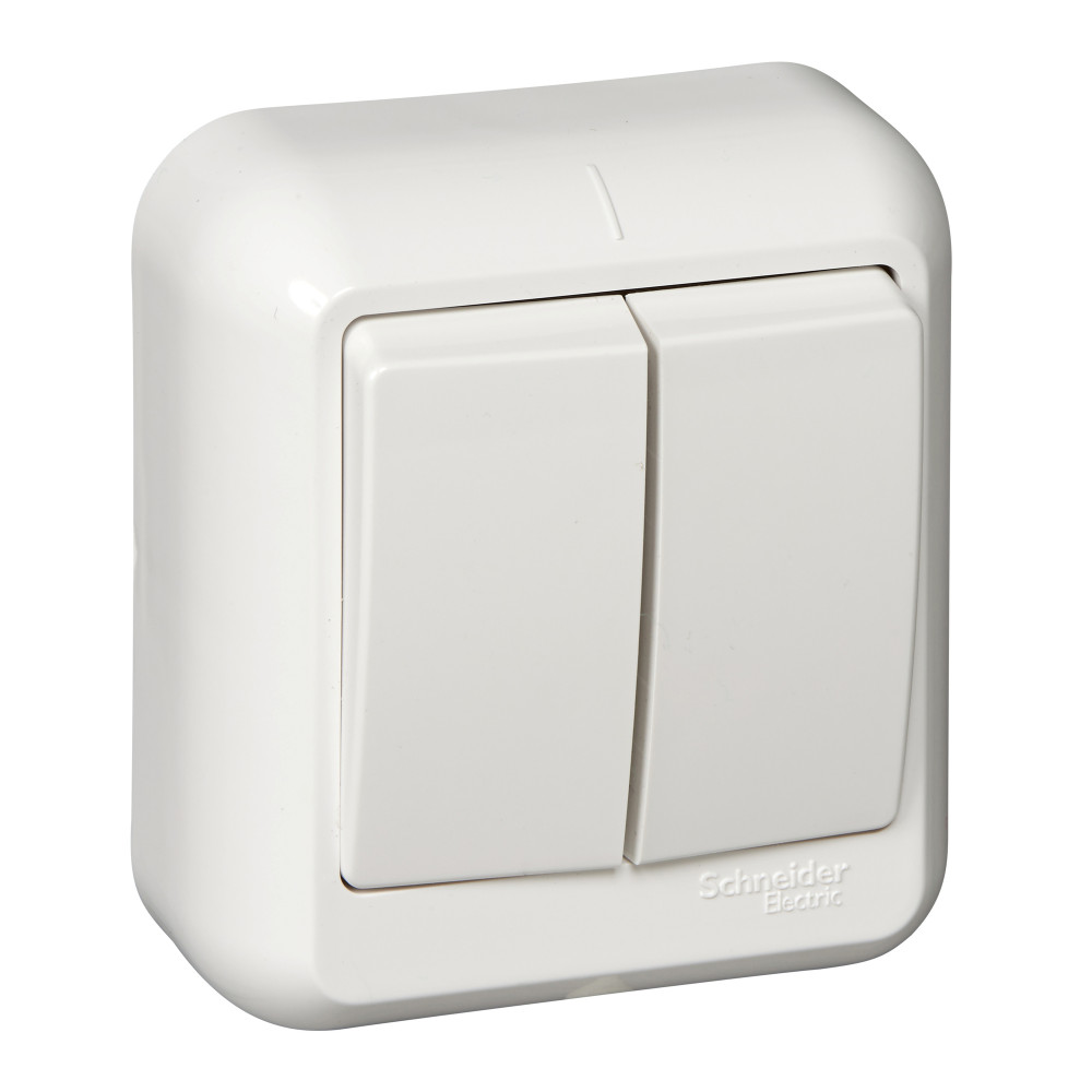 Выключатель 2-клавишный Schneider Electric Прима A56-029-BI