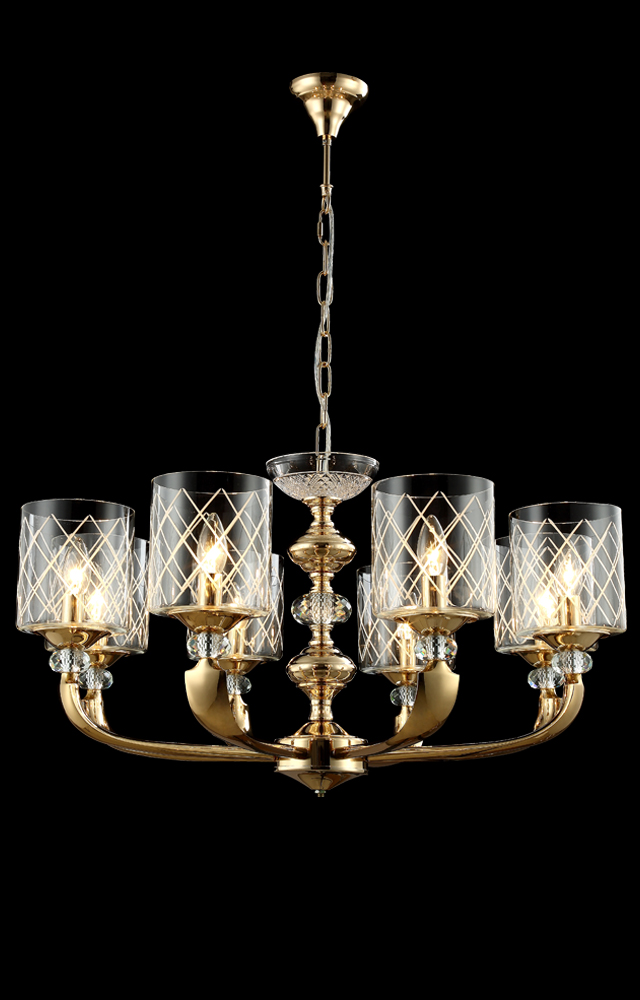 Подвесная люстра Crystal Lux Gracia GRACIA SP8 GOLD