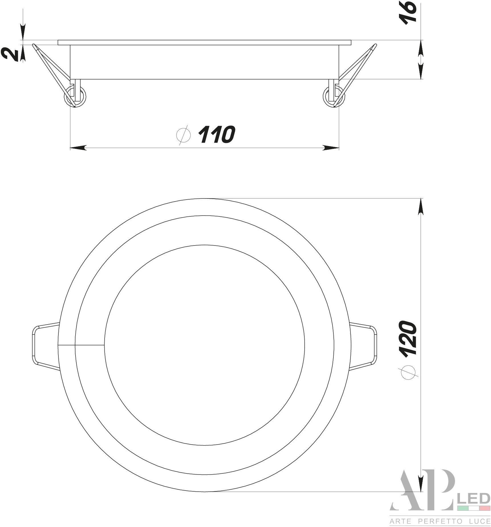 Встраиваемый светильник Arte Perfetto Luce Ingrid 3322.LDY9016/9W/4K