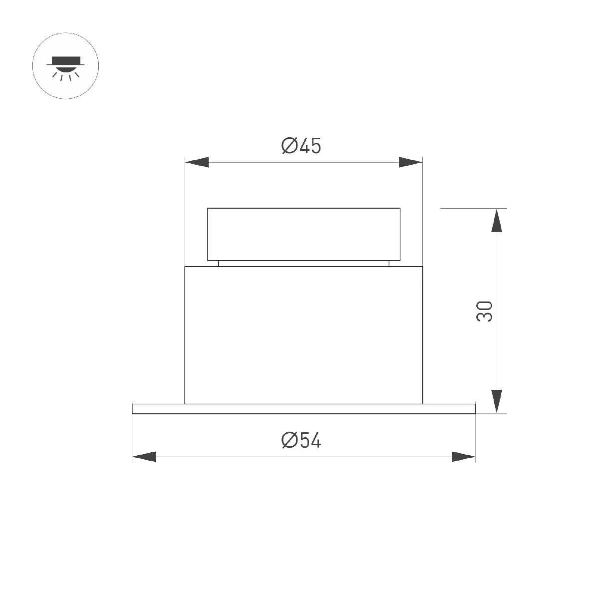 Встраиваемый светильник Arlight MS-GLORY-BUILT-R54-5W Day4000 (WH, 60 deg, 230V) 047286