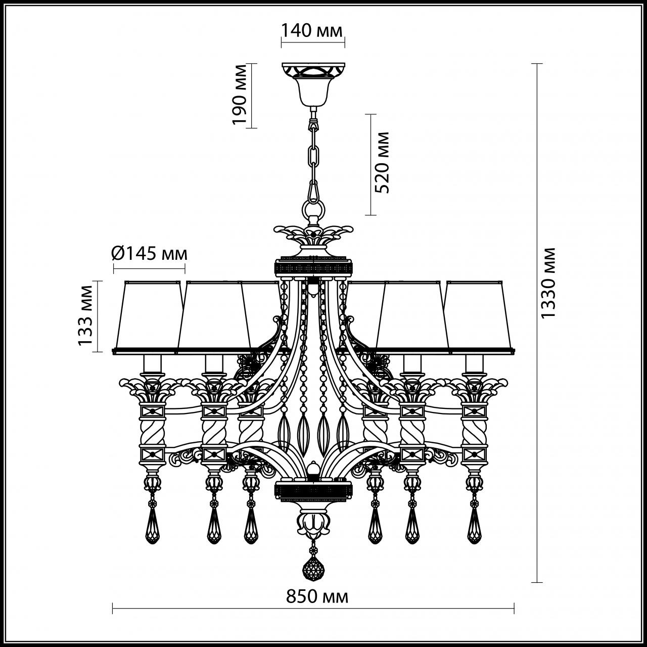 Подвесная люстра Odeon Light Peta 2803/8