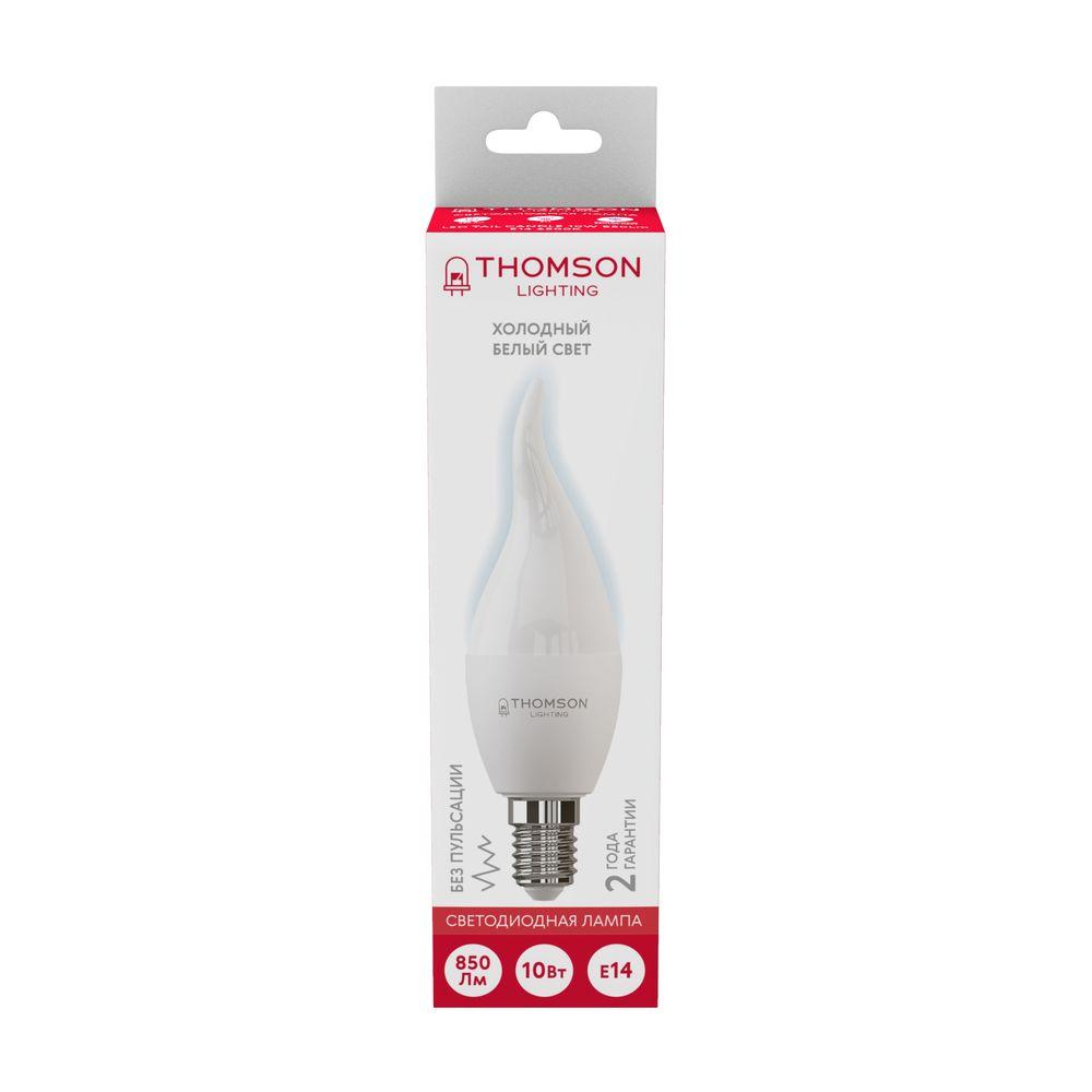 Лампа светодиодная Thomson E14 10W 6500K свеча на ветру матовая TH-B2313