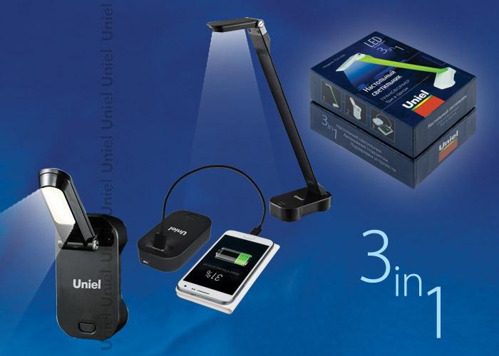 Настольная лампа (UL-00000796) Uniel TLD-530 Black/LED/200Lm/6400K/PB
