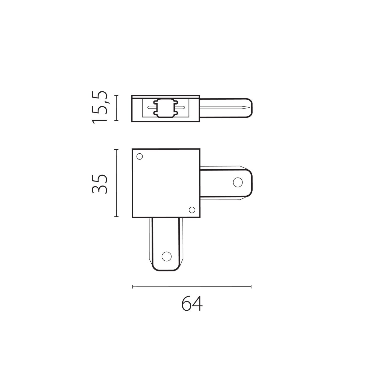 Угловое соединение для шинопровода к 50202X-P, 50203X-P Barra Lightstar 502126-P
