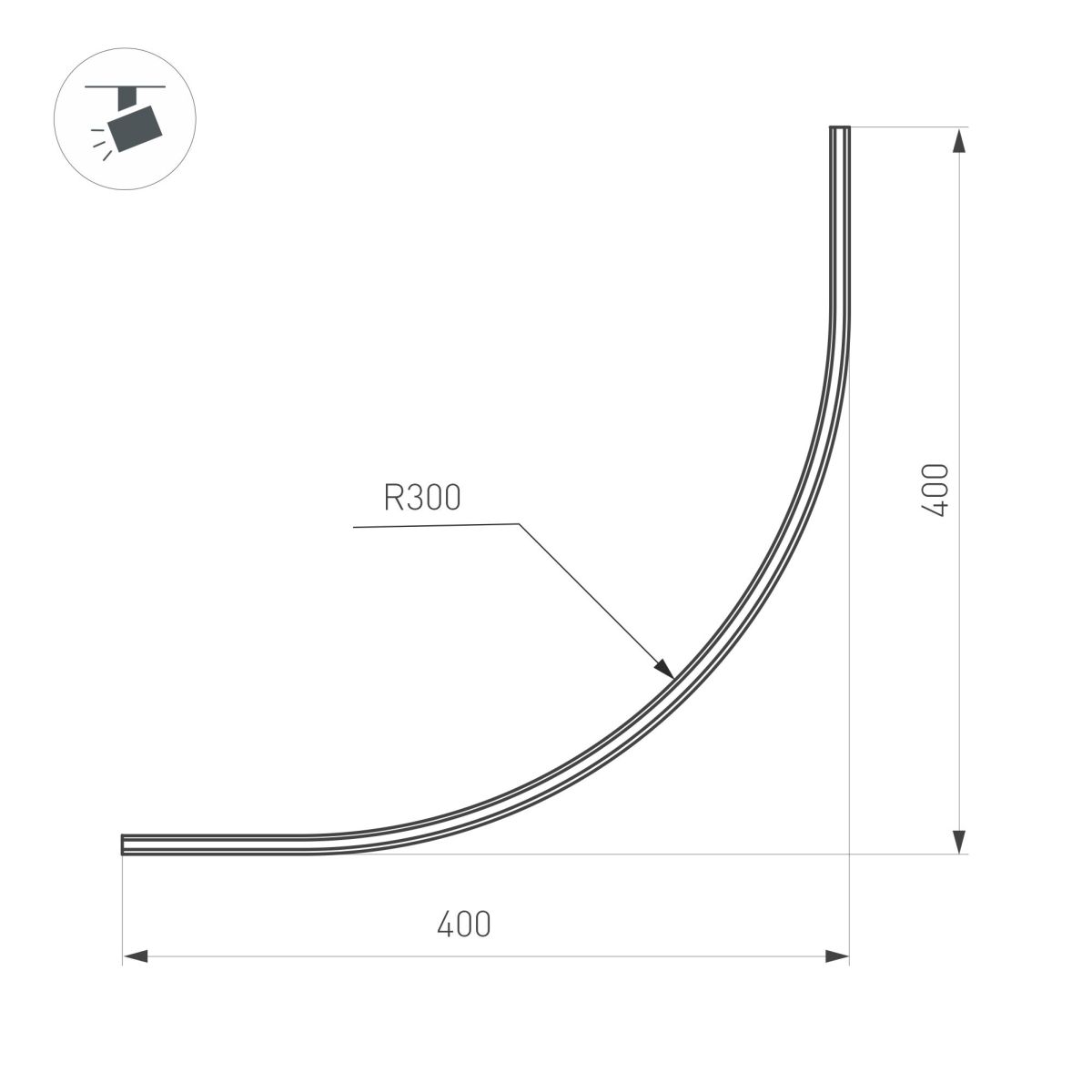 Шинопровод магнитный накладной Arlight MAG-MICROCOSM-TRACK-1115-ARC-R600 (BK) (IP20 Металл) 043247(1)