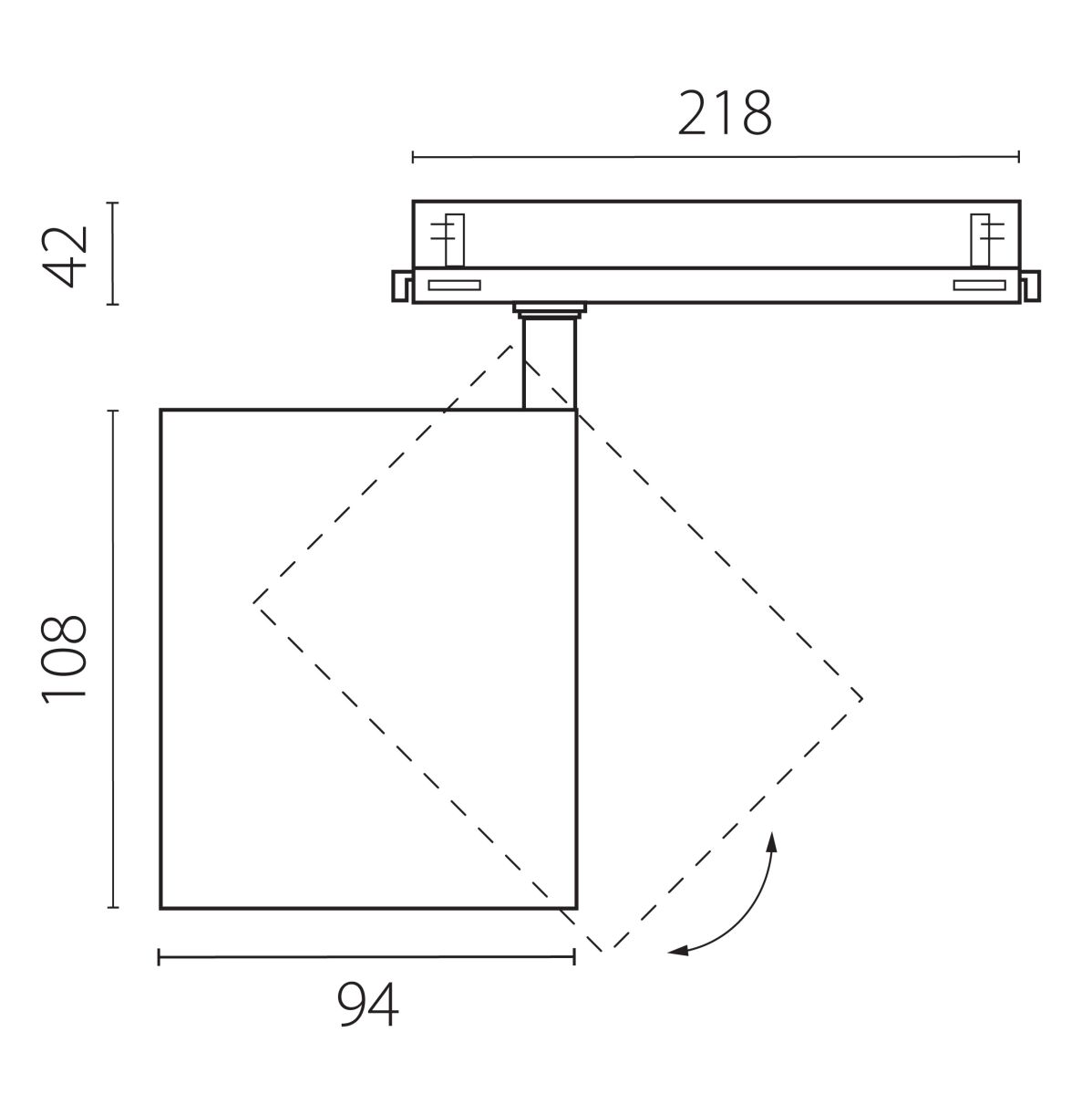 Трековый трехфазный светильник Quattro LED с управлением DALI Lightstar Alta Base A5437DALI