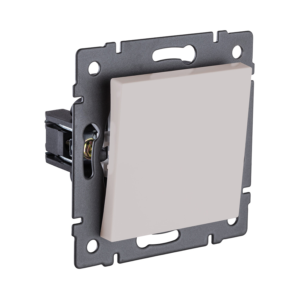 Выключатель 1-клавишный перекрестный 10А/250В, кашемир матовый Kollinger REA-S-006CM для Aspekt, Eleganz, Reflex