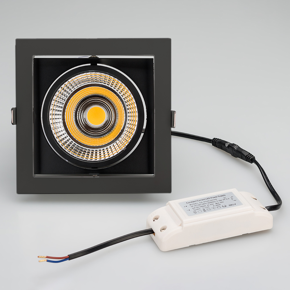 Встраиваемый светильник Arlight CL-KARDAN-S152x152-25W Day4000 (BK-BK, 30 deg) 037029