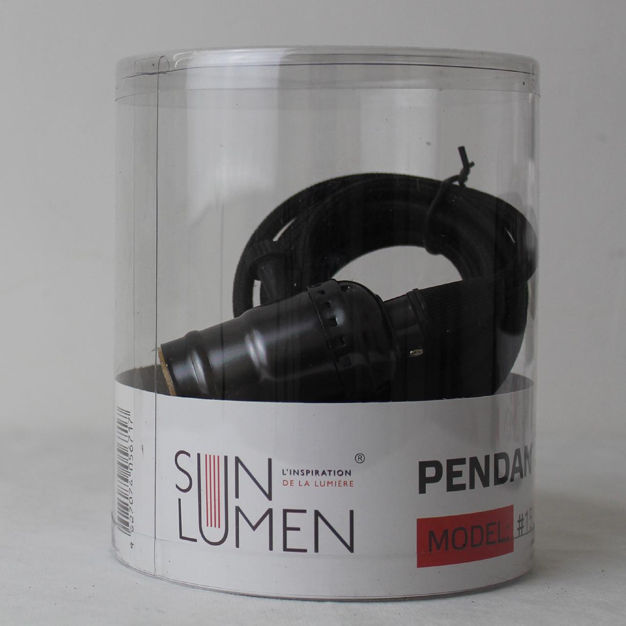 Ретро патрон с подвесом E27 Черный Sun Lumen 056-717