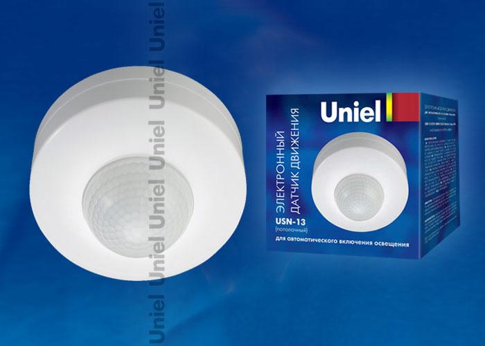 Датчик движения (02641) Uniel USN-10-180R-1200W-3LUX-12M-0,6-1,5m/s-BL