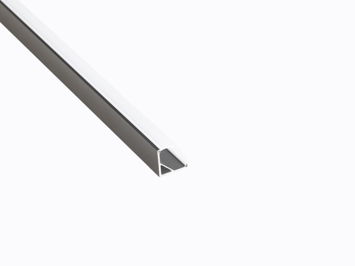 Профиль угловой LEDS POWER СПУ1616 алюм. черный с призм.рассеивателем 2м 008226