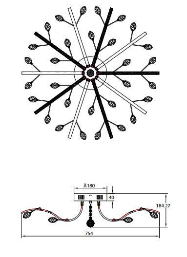 Потолочная люстра Rivoli Radiante 6001-108 Б0038146
